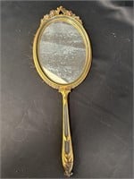 Antique Floral Hand Mirror