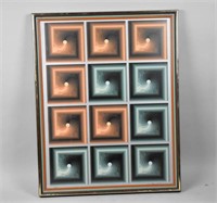 COLLOTYPE PRINT -12 squares, five bronze and the