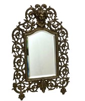 Antique French Cast Iron/Bronze Mirror