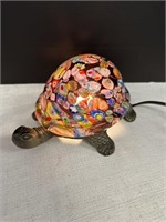 Vtg Millefiori Style Glass Turtle Table Lamp