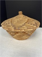 Woven Basket with Lid 11 1/2 x 8 1/2 inches