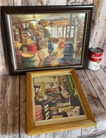 2 Prints-Plymouth Ad And General Store