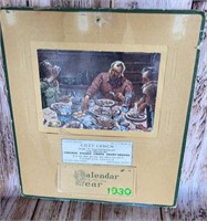 1930 Cozy Lunch Calendar-Greenfield Indiana