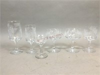 Beautiful Etched Clear Glassware