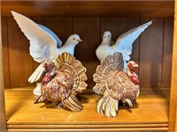 Dove & Turkey Figurines