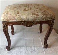 Vintage Wooden Upholstered Ottoman