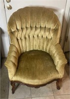 Antique Tufted Arm Chair on Casters