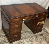 Antique Kittinger Leather Top Desk 44” x 25” x