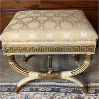 Antique Upholstered Wooden Ottoman