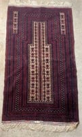 Vintage Hand-Woven Afghan Prayer Rug Fine Wool