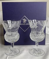 Pair of Edinburgh Crystal Thistle Wine Glasses