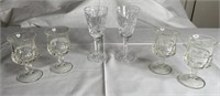 2 Waterford Crystal Claret Wine Glasses w/ 4