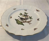 Hand Painted Herend Rothschild Bird Dinner Plate