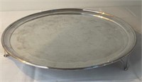 Vintage Silver Plated Round Footed Tray