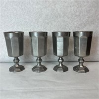 Lot of 4 Silver International Pewter Goblets