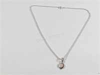 Sterling Silver & Pendant Stone Necklace