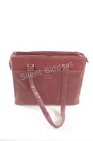 Roots Bonded Red Leather Hand Bag,Removable Insert