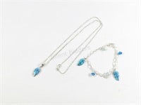 Sterling Silver Matching Necklace & Bracelet Set
