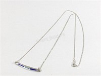 Sterling Silver Abstract Blue Stone Necklace
