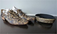 Python Skin Vintage Shoes w/Leather Belt