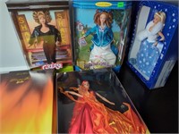 Lot of 4 Collectible Barbie Dolls in Box