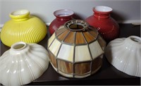 Lot of 6 Vintage Glass Lamp Shades