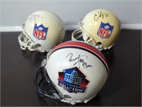 Lot of 3 Autographed NFL Mini Helmets
