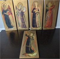 Lot of 5 Print on Board Angel Icons