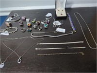 Large Collection of Sterling Silver Jewelry