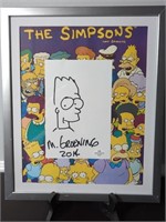 Matt Groening Signed Bart Simpson Sketch w/COA