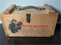 Vintage Wooden Winchester Gun Shells Ammo Box