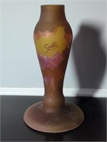 Galle Signed Carved Cameo Glass Lamp Base Art