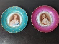 Pair Imperial Carlsbad Austrian Portrait Plates