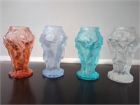 Lot of 4 Desna Art Deco Figural Nude Vases 5"