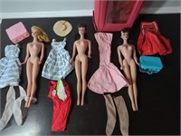 Lot of 3 1960-61 Barbies with Clothing/Accessories