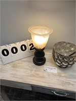 Table Lamp & Glass Decorative Bowl