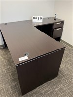 L-Desk Desk Espresso Color W Drawers