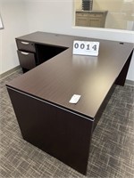 L-Desk Desk Espresso Color W Drawers