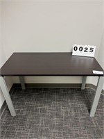 Modern Desk Espresso Color Top Metal Frame