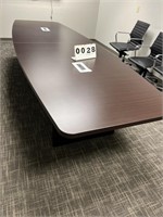 Boat Shaped Conference Table with Slab  Base 12'