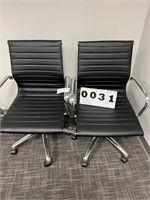 Executive Mid Black Leather Chair W Chrome Frame 2