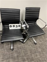 Executive Mid Black Leather Chair W Chrome Frame 2