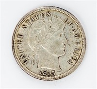 Coin Rare 1915-P Barber Dime, AU