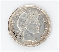Coin Rare 1913-P Barber Dime, Choice Unc.