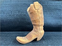 Hand carved Signed Wooden Boot