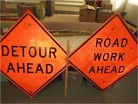 DETOUR / ROAD WORK Corrugated Plastic Signs