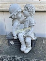 Boy & Girl Kissing Garden Figurine