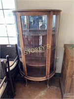 Curved Glass Front China Cabinet - 32 x 14 x 57