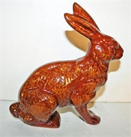 Nice 1991 Ned Foltz Redware Rabbit 8"H