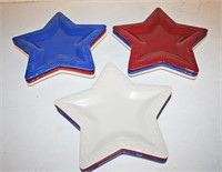 (9) Longaberger Pottery Star Plates - 10'D